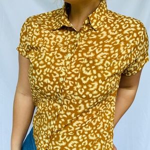 LulaRoe Leopard Print Button Down Shirt